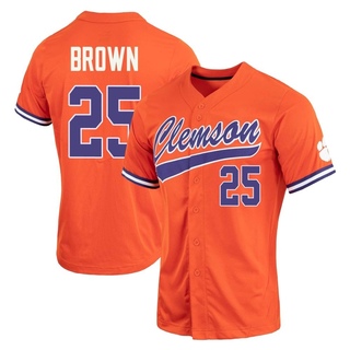 Luke Brown Replica Orange Women's Clemson Tigers Full-Button Baseball Jersey